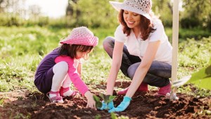 Mother and Daughter gardening