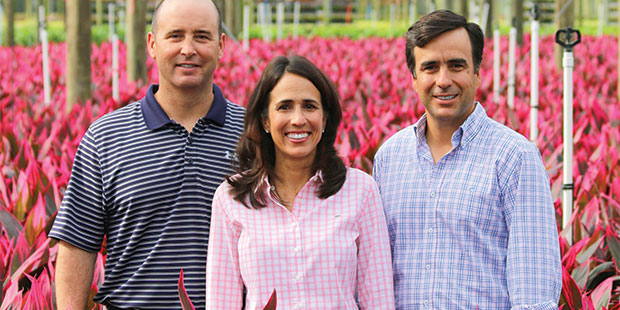 The current owners of Costa Farms (left to right) are Jose “Joche” Smith, Maria Costa-Smith, and Jose Costa.