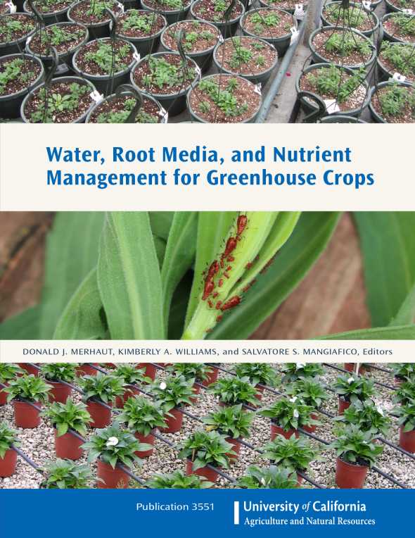 Book cover of Water, Root, Media and Nutrient Management for Greenhouse Crops