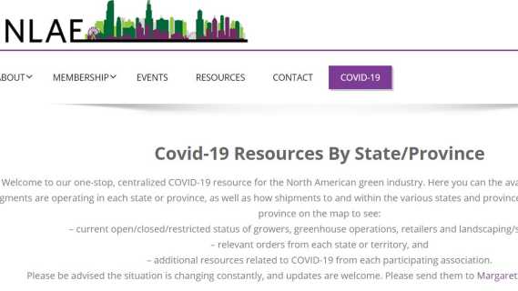 NLAE COVID Resources Page for green industry businesses