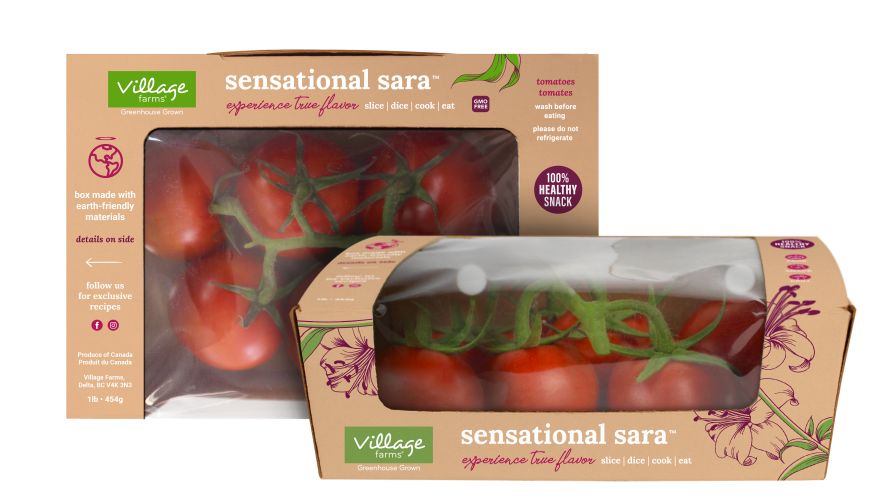 Village Farms sensational sara tomato packaging