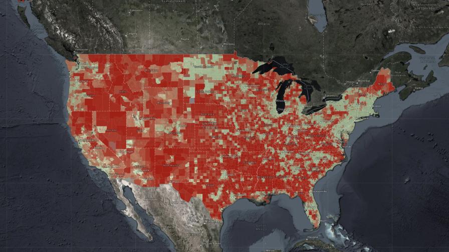 broadband coverage map of the U.S.