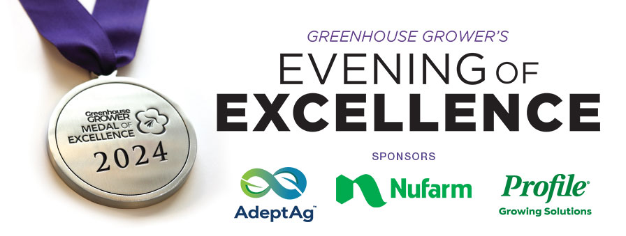 Greenhouse Grower Evening of Excellence sponsors header from Cultivate'24