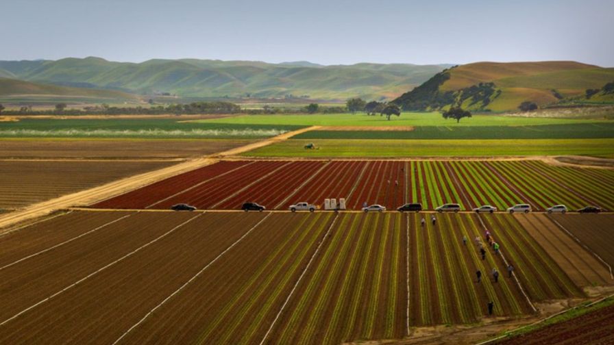 Emergent Connext website header 'Transforming Agriculture and Rural Communities by Enabling Real-Time Data-Driven Decision-Making' with trucks and workers in farm fields for IoT project