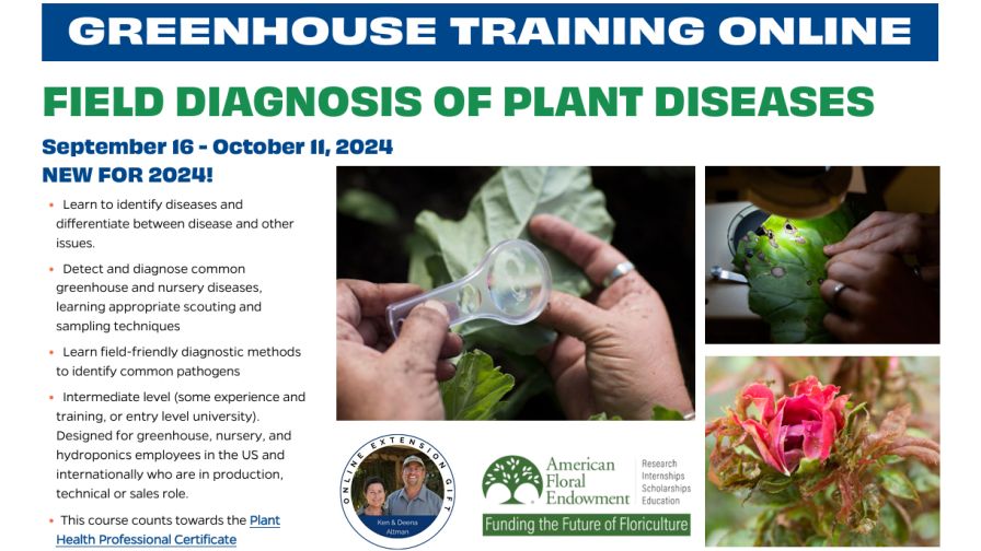 Greenhouse Training Online 'Field Diagnosis of Plant Diseases' course from University of Florida IFAS Extension