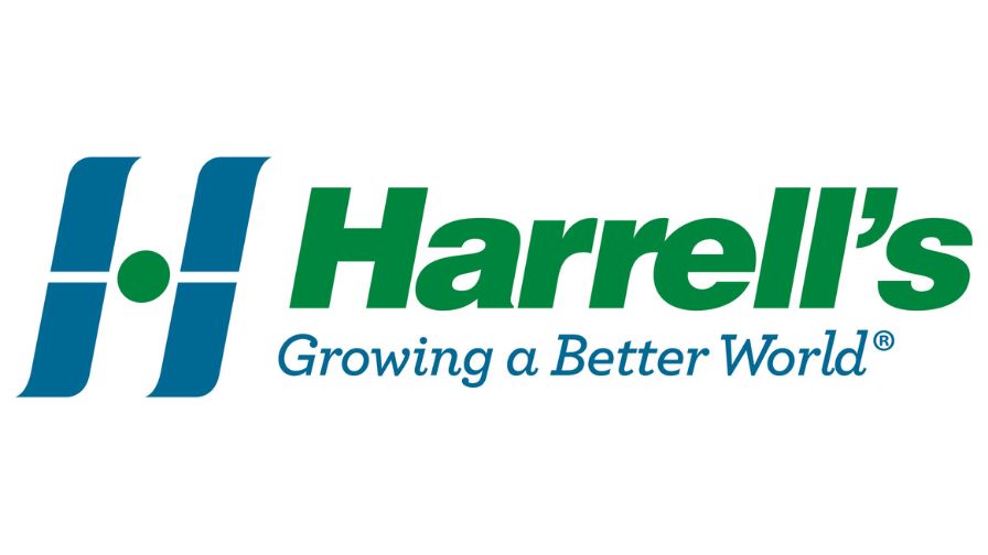 Harrell's logo, font, and company slogan and tagline