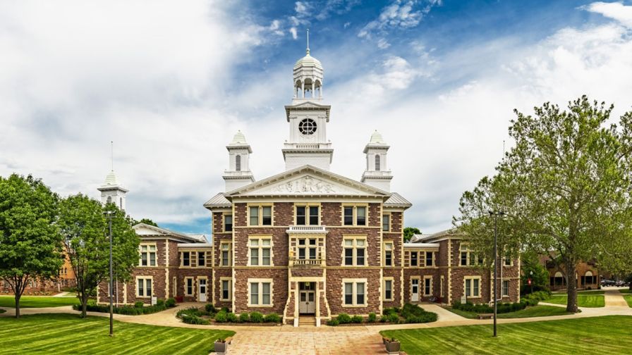 University of South Dakota (USD) historic Old Main university hall, regarding new project on climate resistance in greenhouses