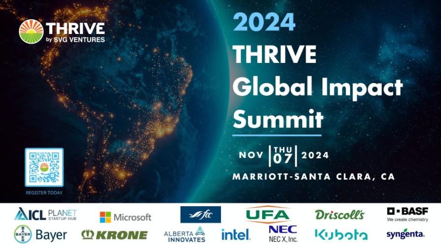 2024 THRIVE Global Impact Summit, by SVG Ventures, graphic banner with sponsors listed at the bottom