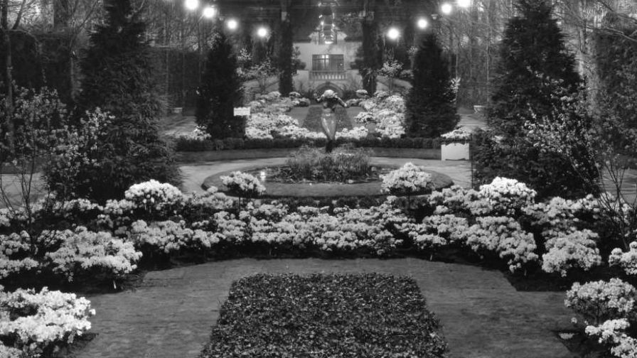 The 1934 Philadelphia Flower Show's Bobbink and Atkins Exhibit with a Harriet Frishmuth Sculpture