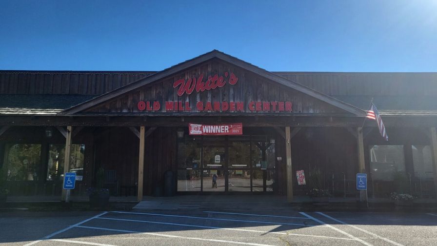 White's Nursery and Greenhouses Inc. old mill garden center building location closing down with final liquidation auction