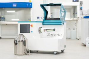The Zayndu Z10 ActivatedAir Seed Priming Machine plasma seed treatment machine for removing external waxes from seeds.