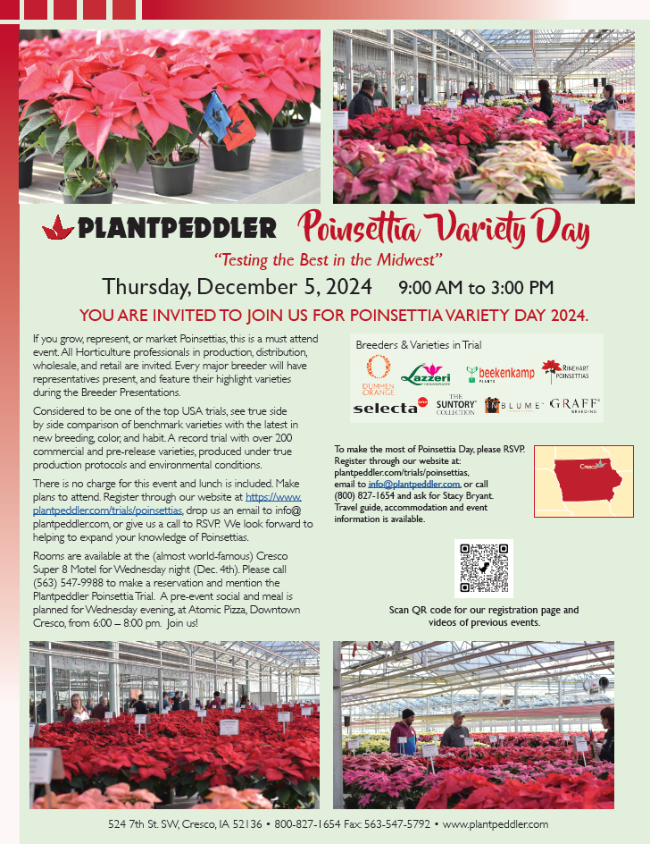 Plantpeddler 2024 Poinsettia Trial and Variety Day