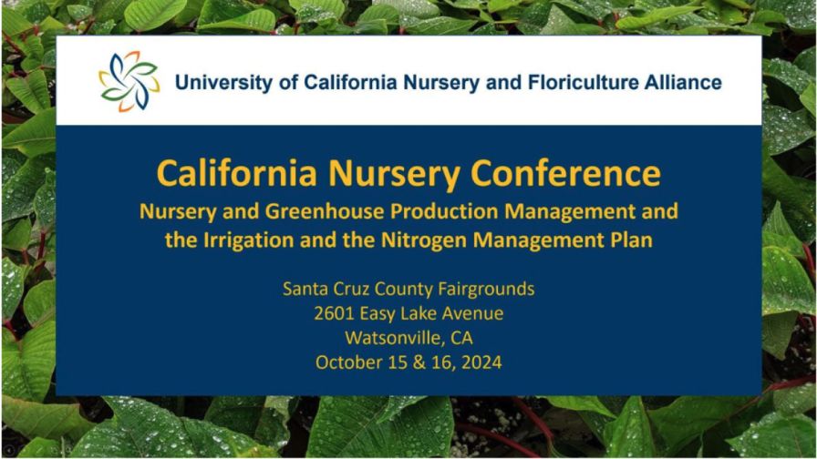 University of California Nursery and Floriculture Alliance (UCNFA) annual 2024 California Nursery Conference even infographic image