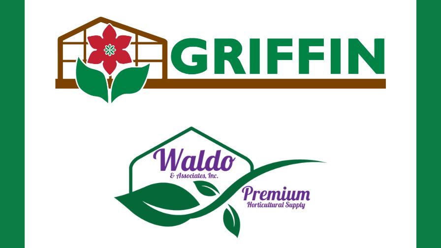 Logos for Griffin Greenhouse Supplies and Waldo and Associates, the former of which just acquired the latter