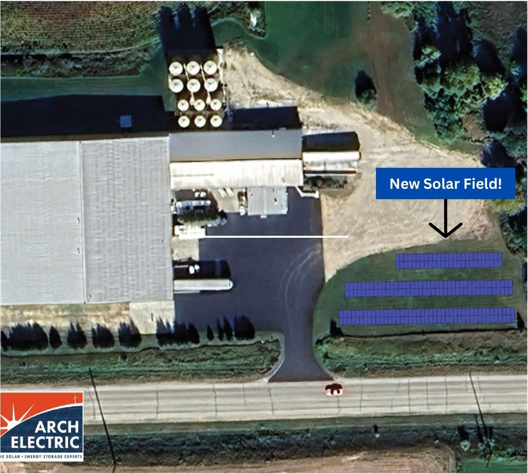 Solar field blueprint for Dramm's fish fertilizer facility in Algoma, WI