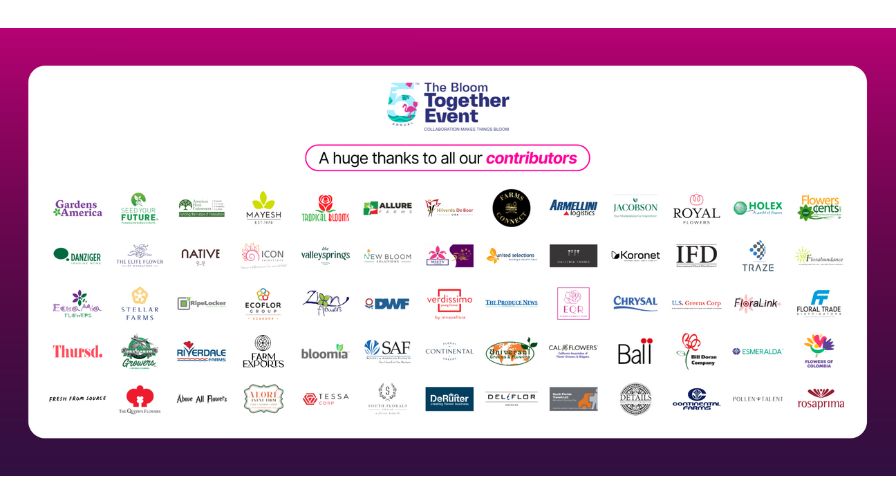 The 5th annual The Bloom Together Event sponsors, thanked by Seed Your Future and the American Floral Endowment.