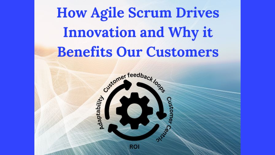 "How Agile Scrum Drives Innovation: What It Means for You as Our Customer" article graphic.