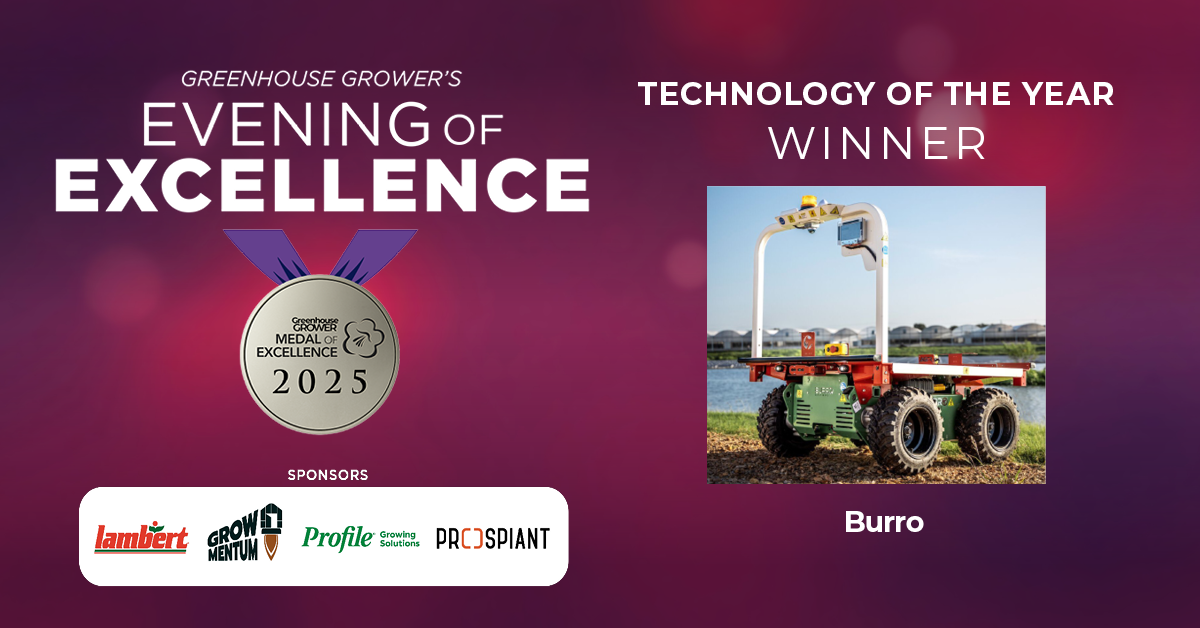 Evening of Excellence at Cultivate'25, Medal of Excellence Technology of the Year, Burro.