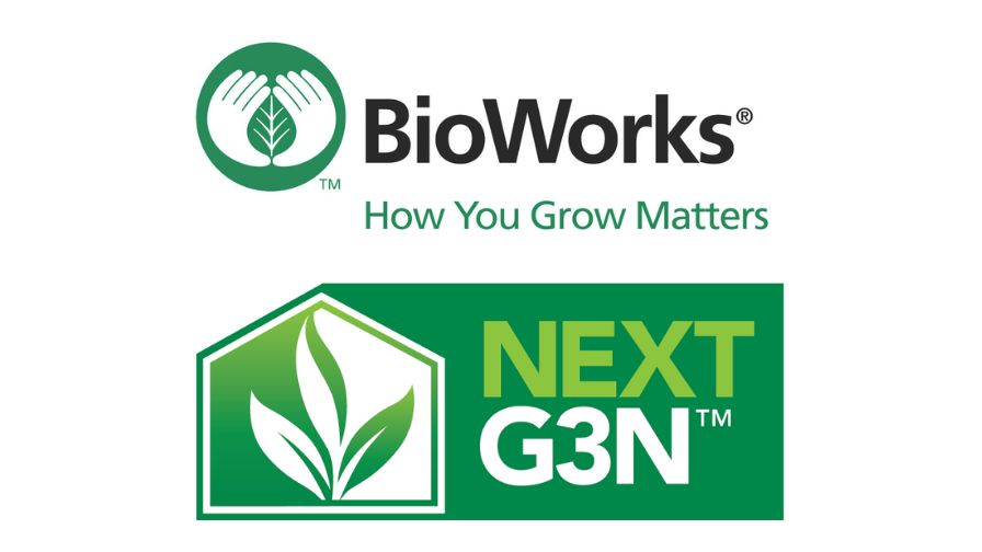 Logos for BioWorks and Next G3n Greenhouse.