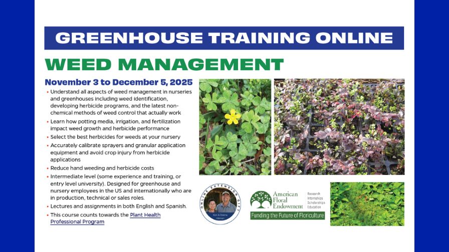 2025 Greenhouse Training Online - 'Weed Management'.