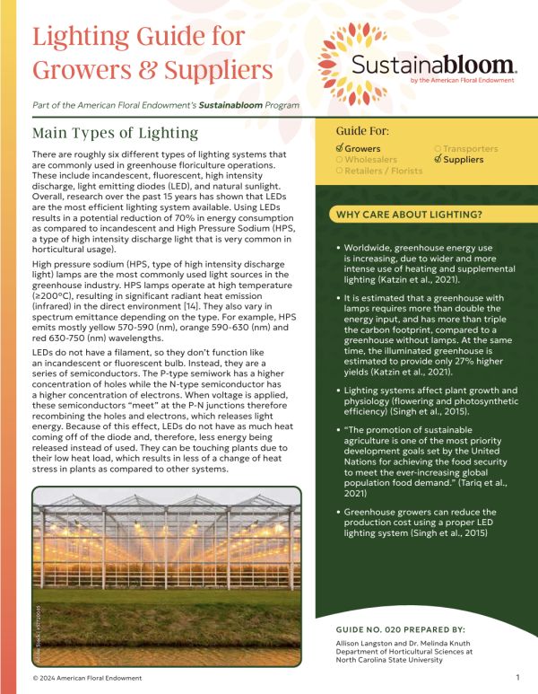 Lighting Guide for Growers and Suppliers.