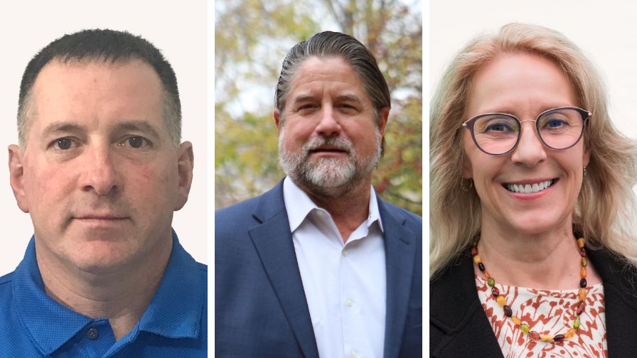 (Left to right) New Northeast Territory Sales Manager Jason Deschaine, Western Regional Sales Manager David Clark, and outgoing Northeast Territory Sales Manager Sharon Warschauer.