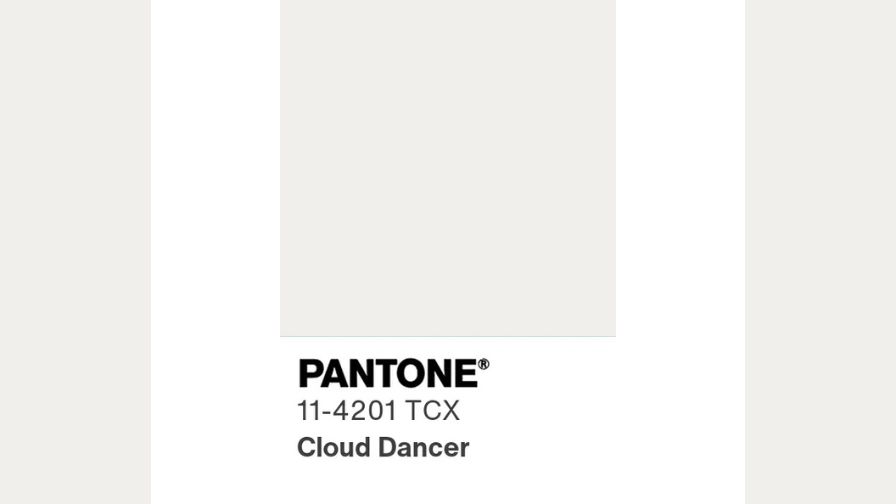 PANTONE 11-4201 Cloud Dancer, the Pantone 2026 Color of the Year.