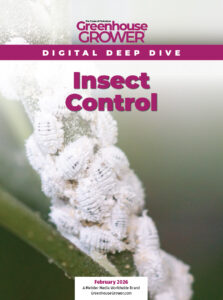 Greenhouse Grower February 2026 Digital Deep Dive cover on Insect Control.