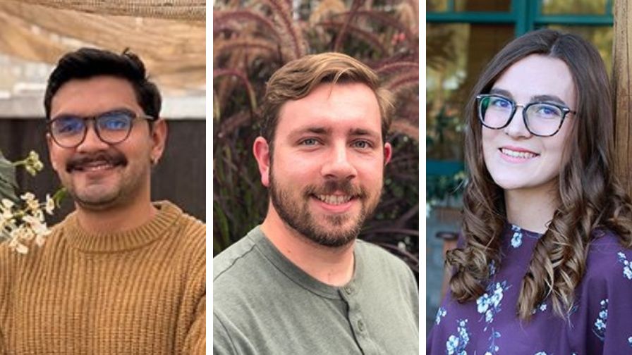 (Left to right) Winners Freddy Mendez Urbano, Hauk Boyes, and Hannah Skousen.